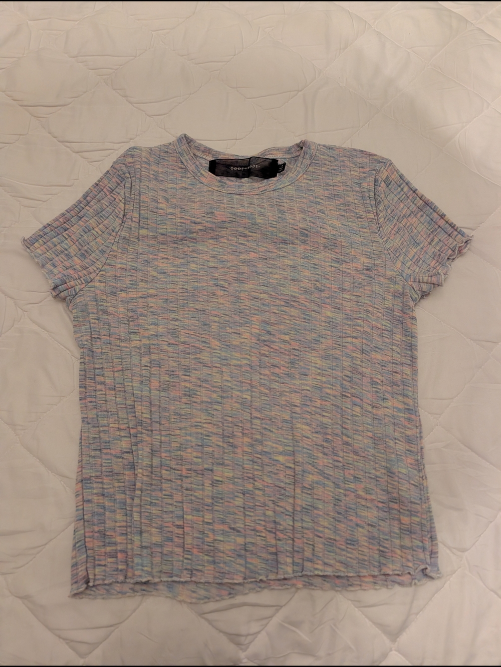 Pleated Pastel Multi-Color Short Sleeve Top